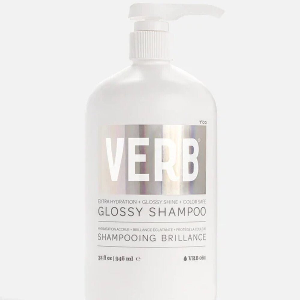 New Extra Hydration VERB Glossy Shampoo with Pump 32 Oz. Bottle Curly Hair Care